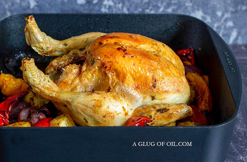 Pot roasted chicken. Jamie Oliver's sweet and sour chicken.