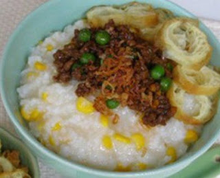 Gambar Masakan Bubur Jagung Tabur Daging