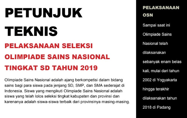Download Juknis OSN SD 2019 Terbaru Pdf