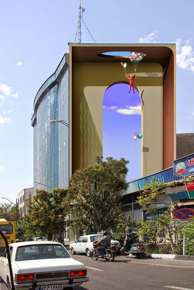Murals, Optical Illusions and the work of Mehdi Ghadyanloo