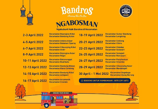 Ini Jadwal Ngabuburit Naik Bus Bandros di Tiap Kecamatan di Bandung Ramadhan 2022