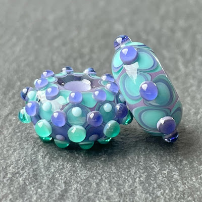 Handmade lampwork glass big hole beads by Laura Sparling