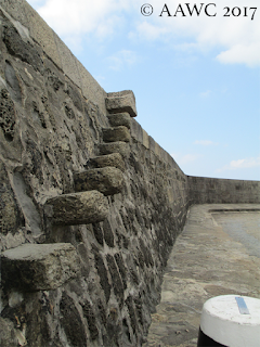 Granny's Teeth - steps that look like staggered slabs sticking out of the wall. One could imagine them to be teeth.