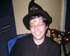 Greig Roselli Wears a Harry Potter themed Halloween Costume on Halloween in New Orleans, Louisiana