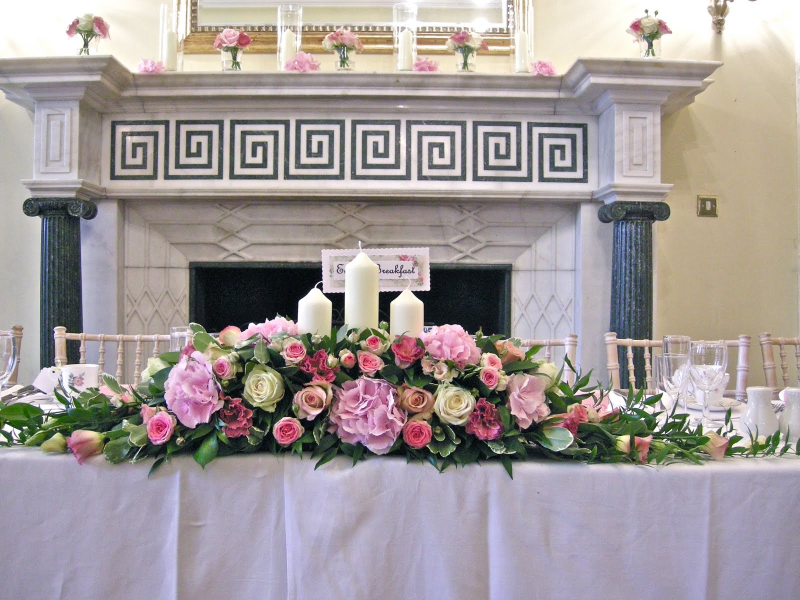 wedding flowers and candles