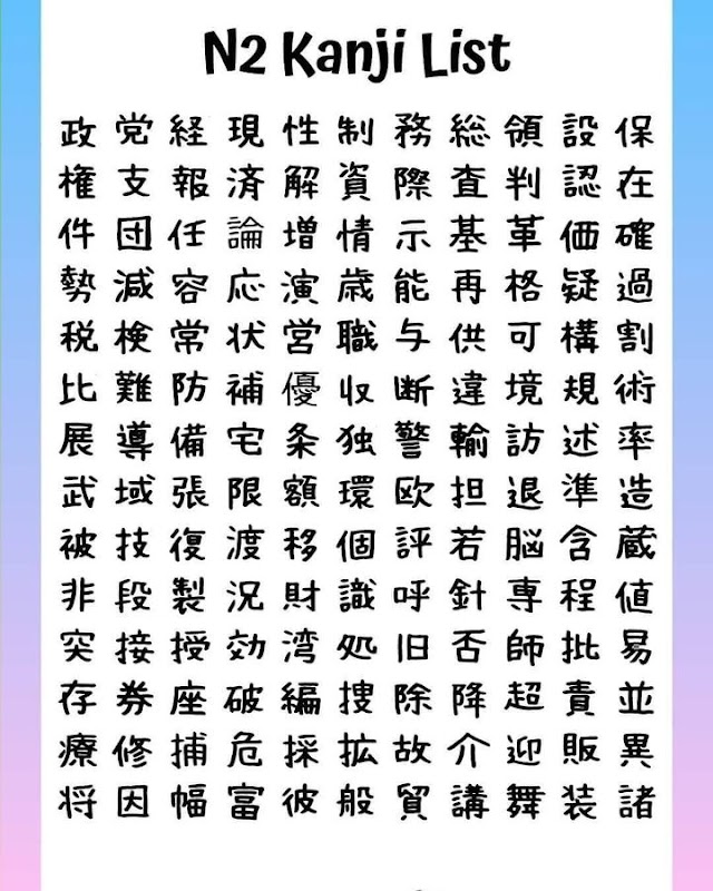 JLPT N2 Kanji PDF