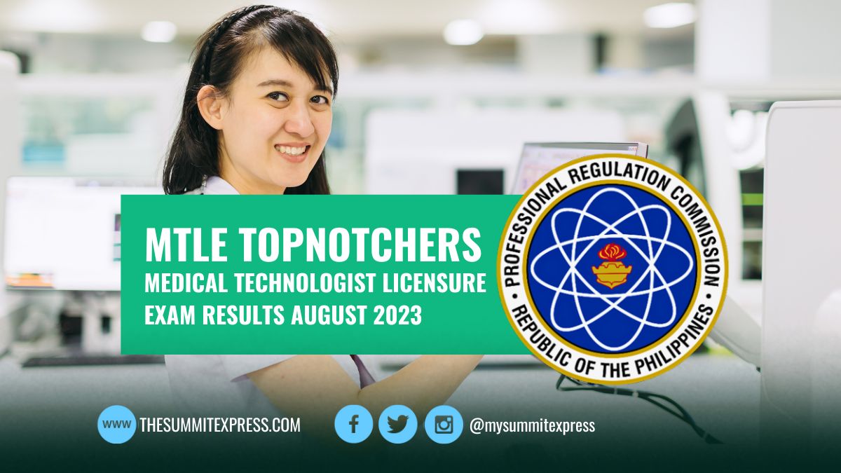 MTLE RESULT: August 2023 Medtech board exam top 10 passers