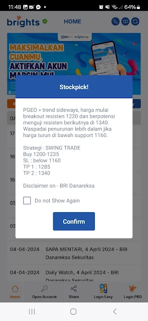 tangkapan layar brights BRI danareksa