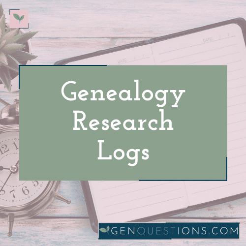 image showing title genealogy research logs