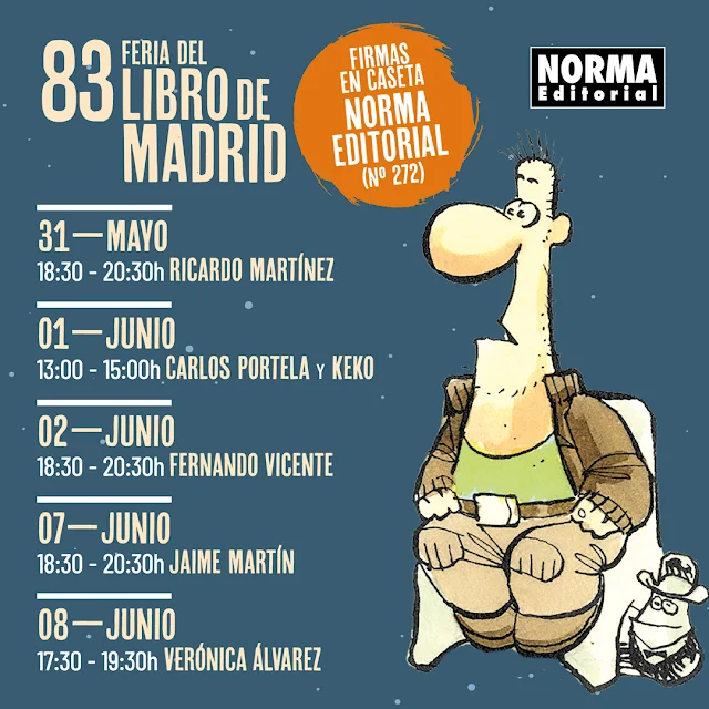 Horario de firmas de la feria del libro de Madrid en la caseta de Norma Editorial