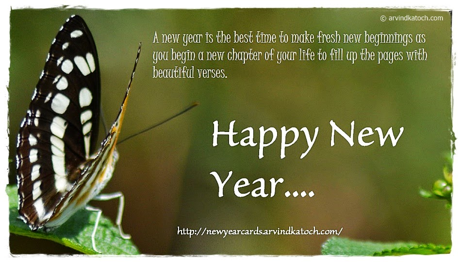 New Year, beginning, new chapter, life, beautiful, Happy New Year, Card