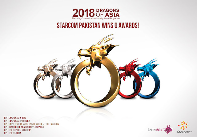 STARCOM PAKISTAN announces itself at the 18th Dragons of Asia Awards by clinching SIX awards