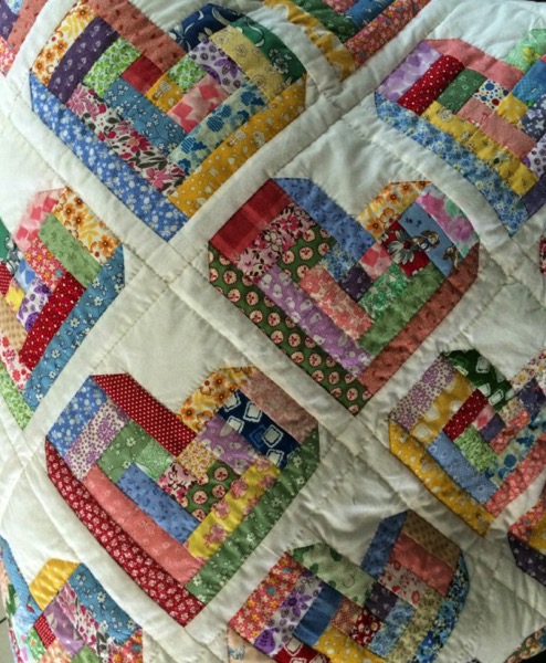 Quilt log cabin heart