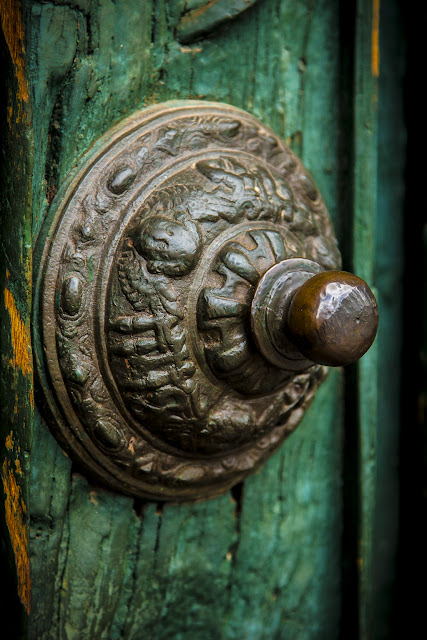 detail of a door, The Cathedral of Santo Domingo, Cuzco, Peru