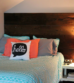 attic bedroom, reclaimed wood, barn wood, teen room, grey, Target, laminate, minwax, http://bec4-beyondthepicketfence.blogspot.com/2015/08/attic-bedroom-update.html