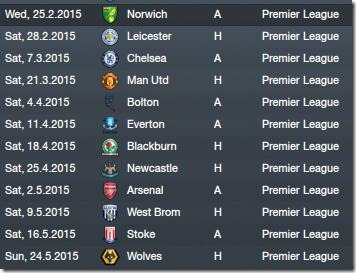 Upcoming matches