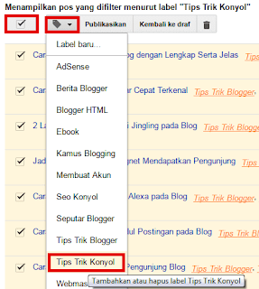 Cara Menghapus Label Blogger