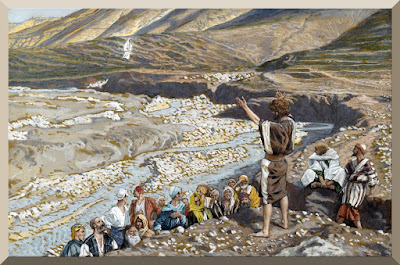 "Saint John the Baptist Sees Jesus from Afar" -- by James Tissot - PD-1923