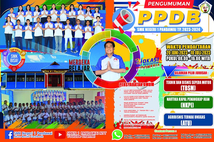 PPDB SMK Negeri 1 Pandawai Tahun Pelajaran 2023-2024 dan Persyaratannya 