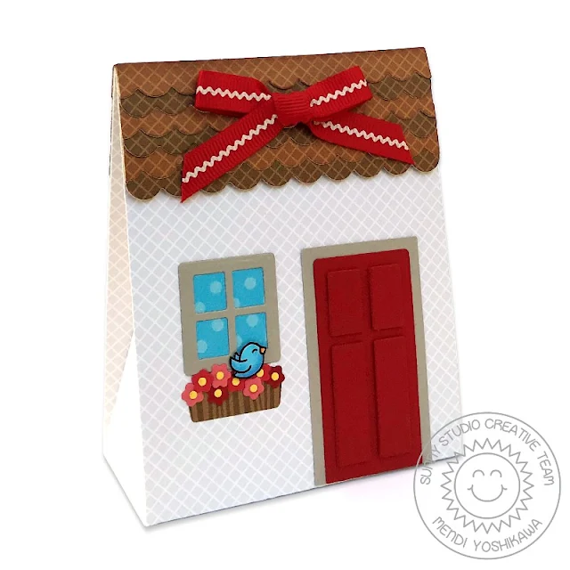 Sunny Studio Stamps: Sweet Treats Everyday Party Gift Bag with House Add-on and magnetic flap closure