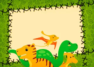 Dinosaurs Party Free Printable Invitations, Labels or Cards.