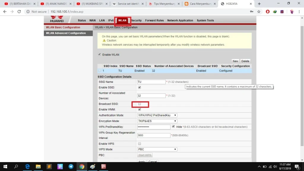 Cara Menyembunyikan SSID WiFi Indihome