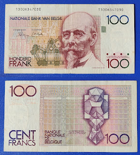 B7 BELGIUM 100 FRANCS OLD ISSUE XF (1982-1994)(P-142a(1)) 