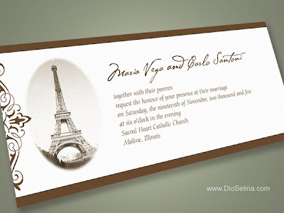 Paris Theme Wedding Invitation