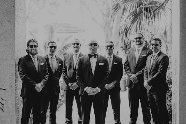 groomsmen at the club at the strand