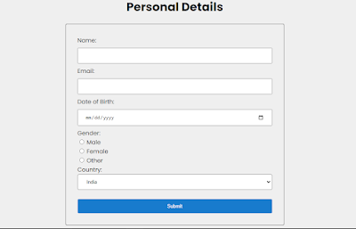 How to Create a Personal details information program in HTML