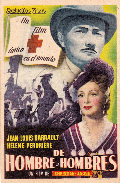 DE HOMBRE A HOMBRES. Programa de mano: 8,5 x 13,5 cms. España. Imprenta: I. G. Viladot, S. L., Barcelona. DE HOMBRE A HOMBRES. D'homme à hommes. 1948. Francia, Suiza. Dirección: Christian-Jaque. Reparto: Jean-Louis Barrault, Bernard Blier, Hélène Perdriére, Denis d'Inès, Berthe Bovy, Maurice Escande, Jean Debucourt, René Arrieu, Groenewald, Andreas von Halberstadt, Louis Seigner.