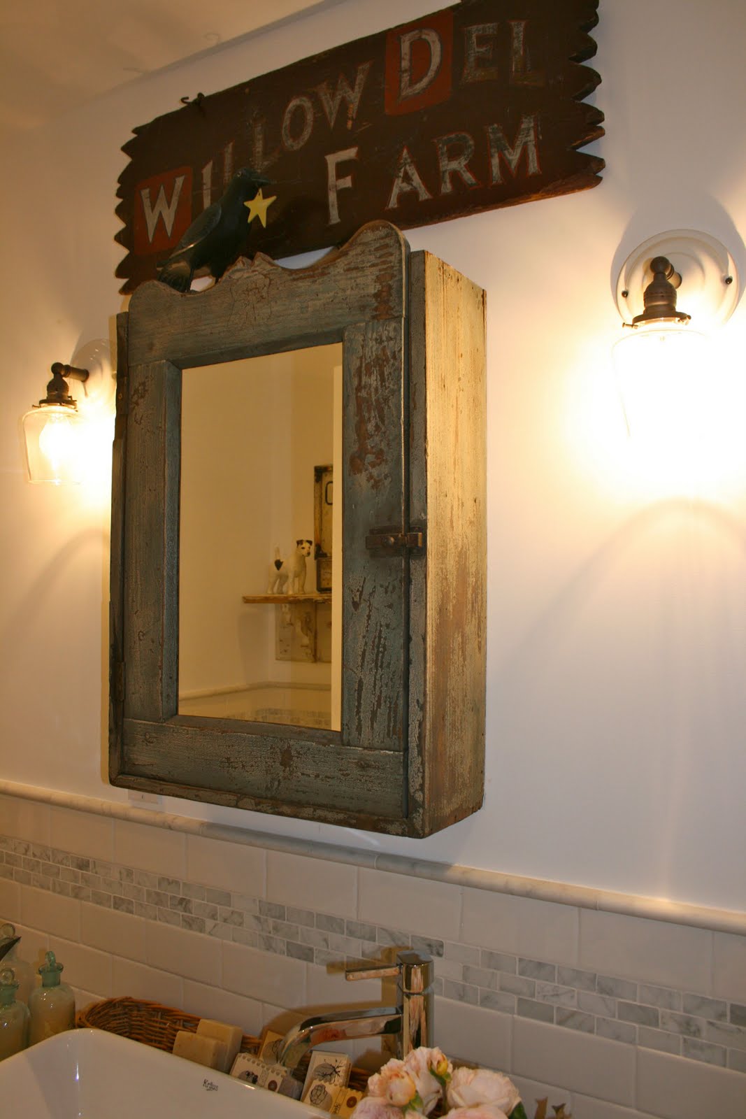 bathroom furniture vanity found a wonderful old painted medicine cabiand added a new 