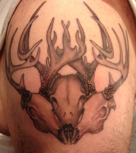 skull deer tattoos 