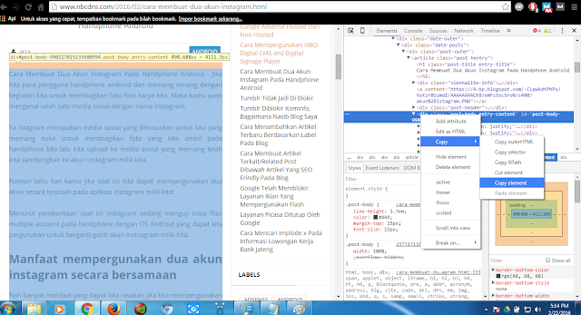 Cara Mengcopy Artikel Blog Yang Tidak Bisa Di Copy Atau Di Proteksi