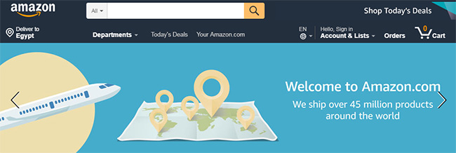 أشهر مواقع التجارة الالكترونية العالمية، موقع أمازون، Amazon