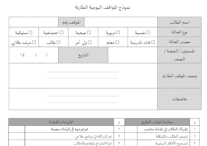 نموذج المواقف الطارئة