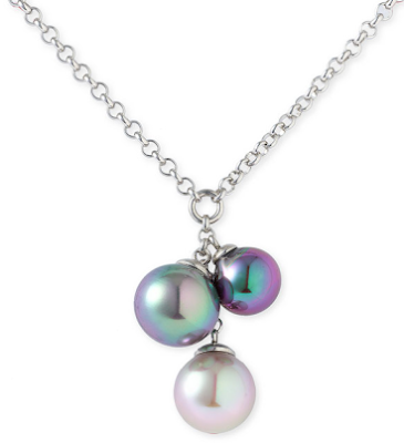 Majorica Triple Pearl Pendant Necklace