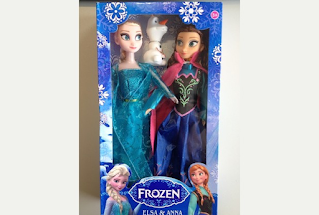 Counterfeit Disney Frozen Elsa and Anna dolls