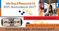 Indian Drugs & Pharmaceuticals Limited Recruitment 2017– Senior Executive