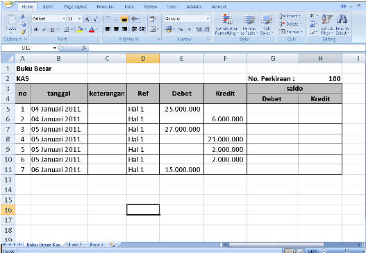 Contoh Buku Besar Rekening T - Loker Spot