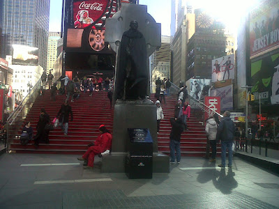 New York Statues Sport Cloaks To Promote NBC's The Cape Seen On lolpicturegallery.blogspot.com