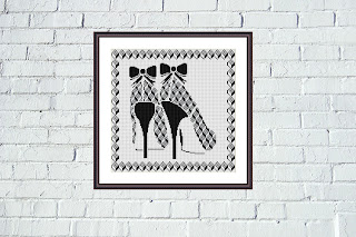 High heels cross stitch pattern Geometric ornament embroidery - Tango Stitch