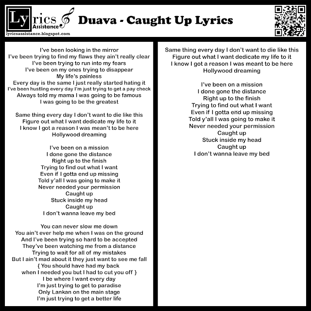 Duava - Caught Up Lyrics | lyricsassistance.blogspot.com