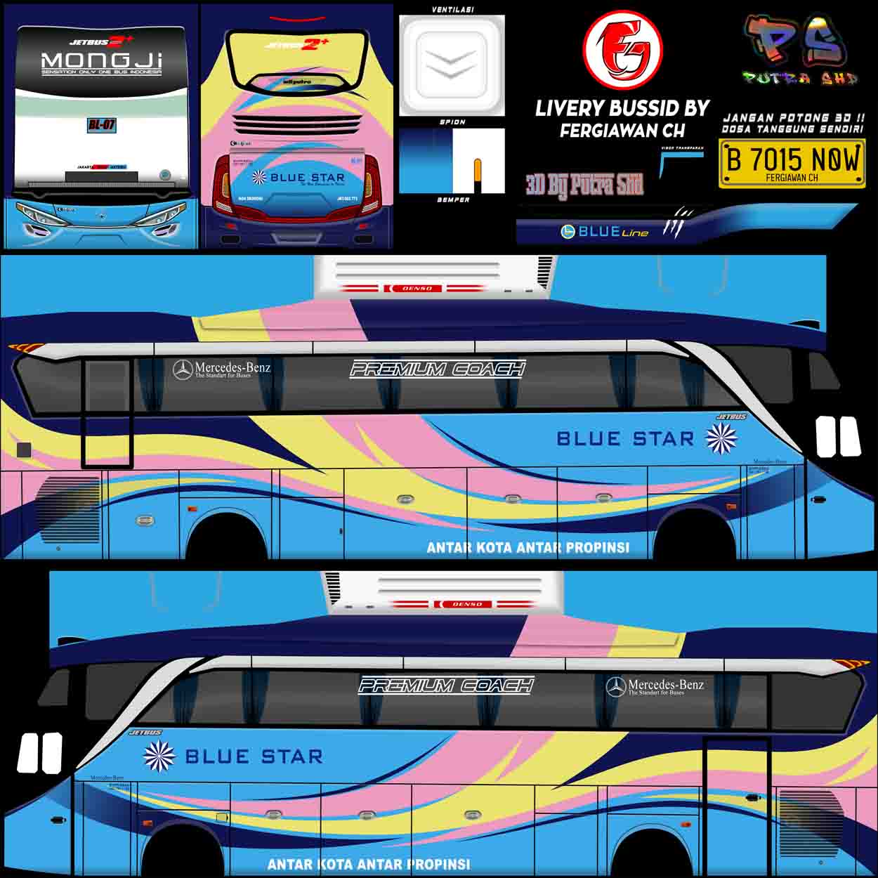 skin bussid blue star