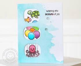 Sunny Studio Stamps: Oceans Of Joy Underwater Scene Birthday Card by Nancy Damiano