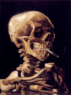 Skeleton With Burning Cigarette , Oil painting , 1885~1886 By Vincent Van Gogh, Holland