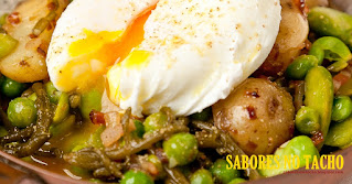 Receita de Batatinhas Novas com Bacon, Espargos e Favas – Sabores no Tacho