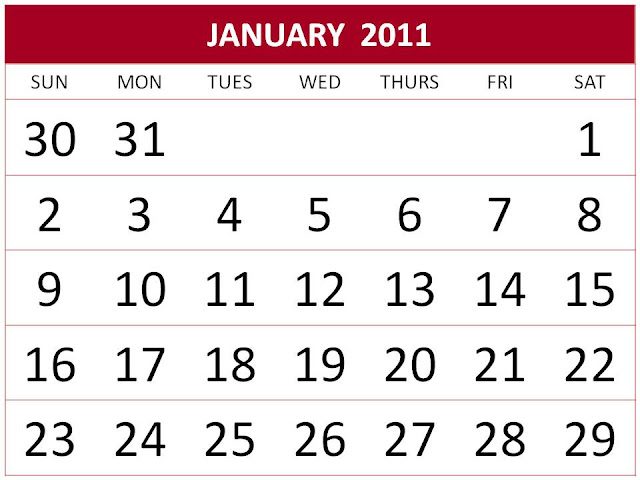 calendar january 2011. Free Homemade Calendar 2011