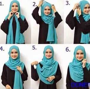 Tutorial Hijab Pashmina Simple untuk Kuliah dengan Gambar