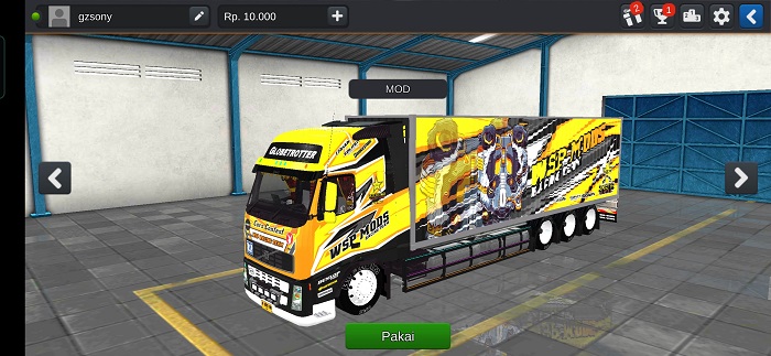 MOD BUSSID Truck Volvo Globetrotter by WSP Mods Full Animasi